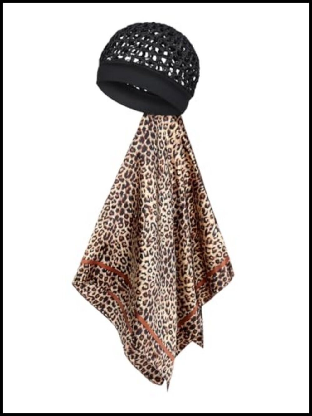 2-in-1 Satin Hair Wrap Scarf & Net Protective Sleep Cap for Silk Press